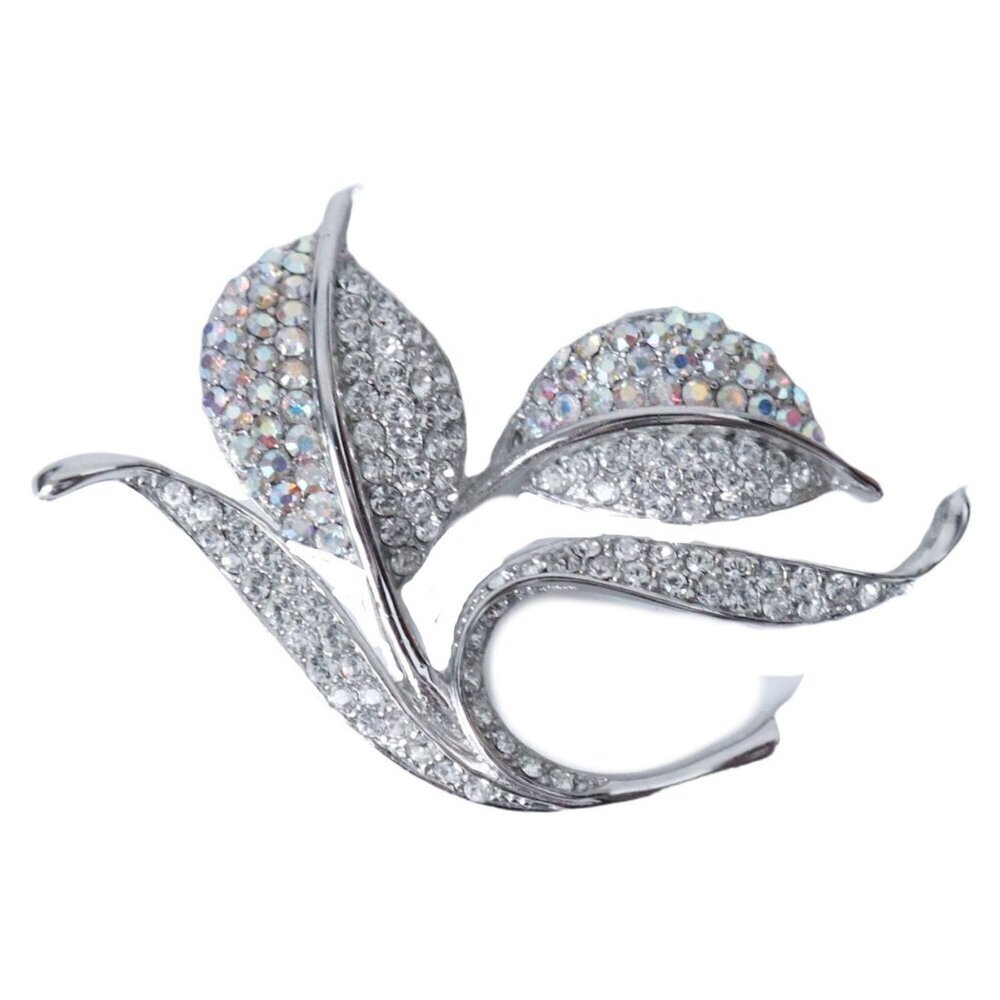 Vintage Mid Century Rhinestone Crystal Pin Brooch
